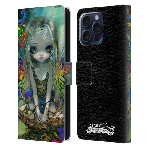 Strangeling Fairy Art Rainbow Winged Leather Book Wallet Case Cover For Apple iPhone 16 Pro Max