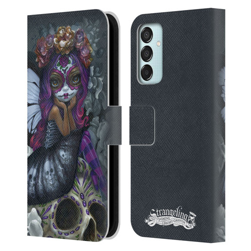Strangeling Fairy Art Day of Dead Skull Leather Book Wallet Case Cover For Samsung Galaxy M15/F15 5G