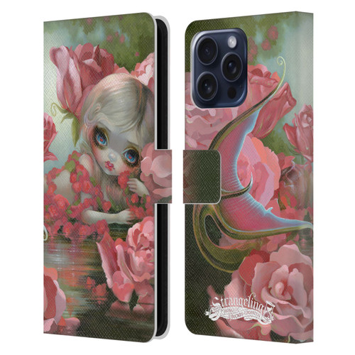 Strangeling Mermaid Roses Leather Book Wallet Case Cover For Apple iPhone 16 Pro Max
