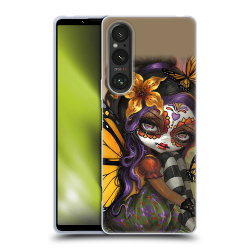 Strangeling Fairy Art Day of Dead Butterfly Soft Gel Case for Sony Xperia 1 V 5G