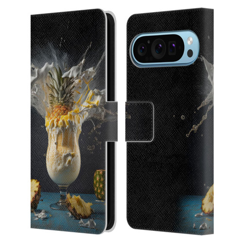 Spacescapes Cocktails Piña Colada Pop Leather Book Wallet Case Cover For Google Pixel 9 / Pixel 9 Pro
