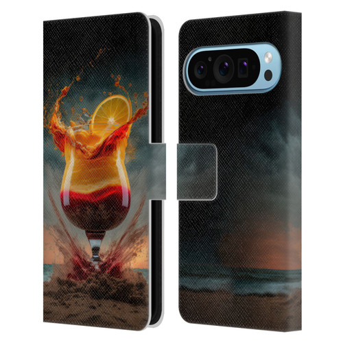 Spacescapes Cocktails Summer On The Beach Leather Book Wallet Case Cover For Google Pixel 9 / Pixel 9 Pro
