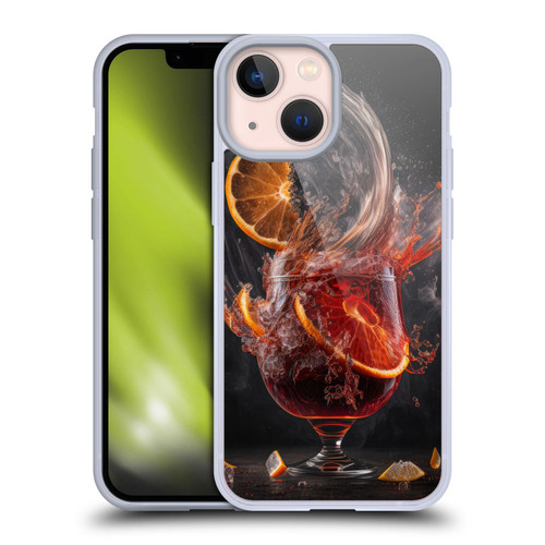 Spacescapes Cocktails Gin Explosion, Negroni Soft Gel Case for Apple iPhone 13 Mini