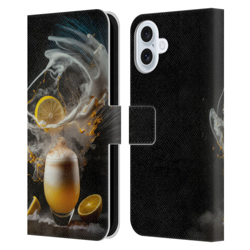 Spacescapes Cocktails Explosive Elixir, Whisky Sour Leather Book Wallet Case Cover For Apple iPhone 16 Plus