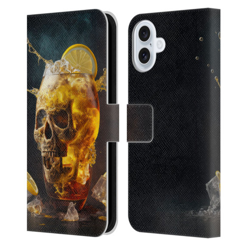 Spacescapes Cocktails Long Island Ice Tea Leather Book Wallet Case Cover For Apple iPhone 16 Plus