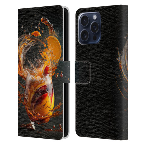 Spacescapes Cocktails Modern Twist, Hurricane Leather Book Wallet Case Cover For Apple iPhone 16 Pro Max