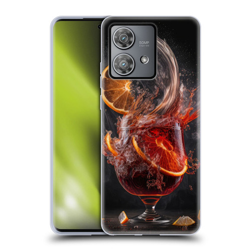 Spacescapes Cocktails Gin Explosion, Negroni Soft Gel Case for Motorola Edge 40 Neo 5G
