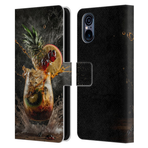 Spacescapes Cocktails Exploding Mai Tai Leather Book Wallet Case Cover For Sony Xperia 5 V 5G