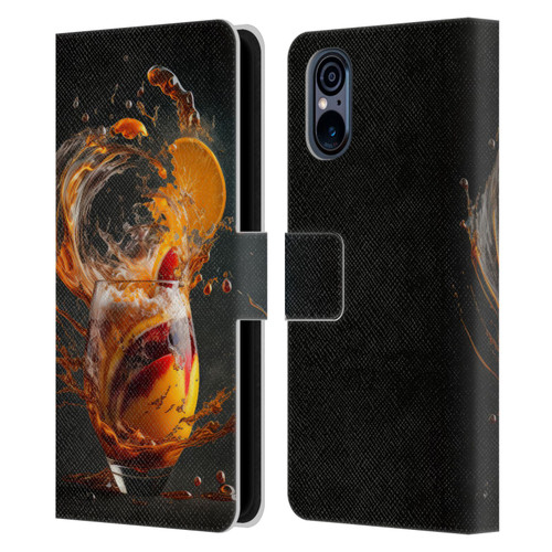 Spacescapes Cocktails Modern Twist, Hurricane Leather Book Wallet Case Cover For Sony Xperia 5 V 5G