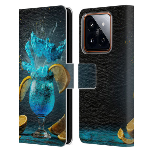 Spacescapes Cocktails Blue Lagoon Explosion Leather Book Wallet Case Cover For Xiaomi 14