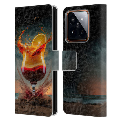 Spacescapes Cocktails Summer On The Beach Leather Book Wallet Case Cover For Xiaomi 14