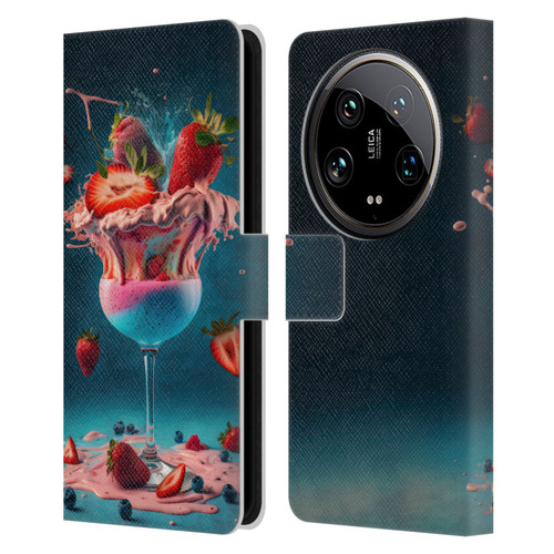 Spacescapes Cocktails Frozen Strawberry Daiquiri Leather Book Wallet Case Cover For Xiaomi 14 Ultra