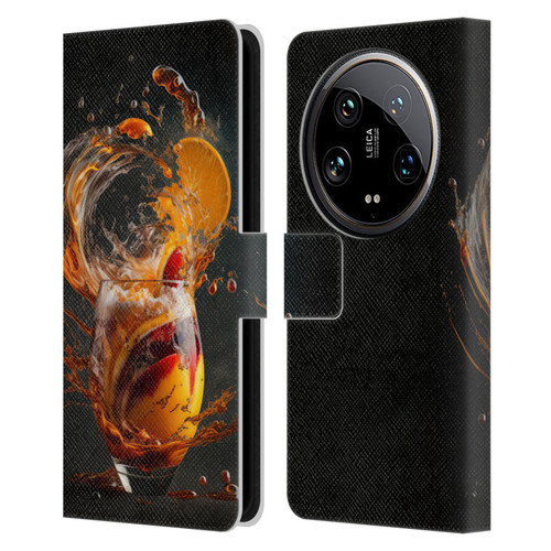 Spacescapes Cocktails Modern Twist, Hurricane Leather Book Wallet Case Cover For Xiaomi 14 Ultra