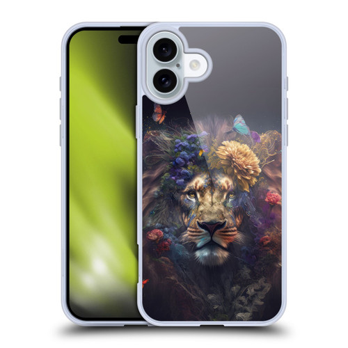 Spacescapes Floral Lions Flowering Pride Soft Gel Case for Apple iPhone 16 Plus