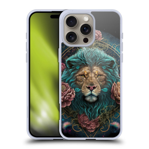 Spacescapes Floral Lions Aqua Mane Soft Gel Case for Apple iPhone 16 Pro Max