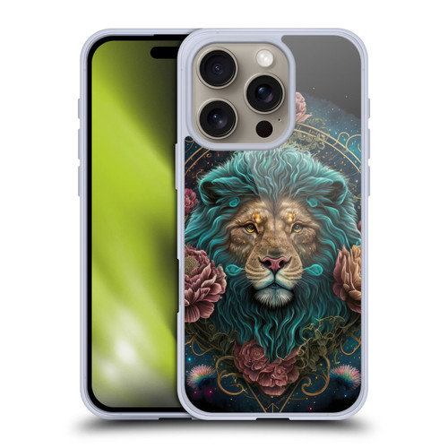 Spacescapes Floral Lions Aqua Mane Soft Gel Case for Apple iPhone 16 Pro