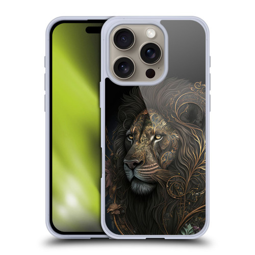 Spacescapes Floral Lions Golden Bloom Soft Gel Case for Apple iPhone 16 Pro