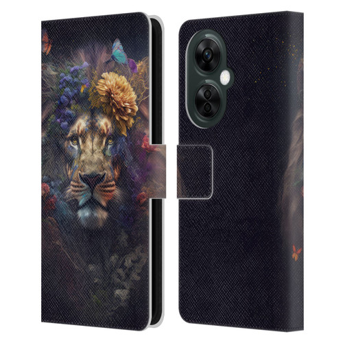 Spacescapes Floral Lions Flowering Pride Leather Book Wallet Case Cover For OnePlus Nord CE 3 Lite 5G