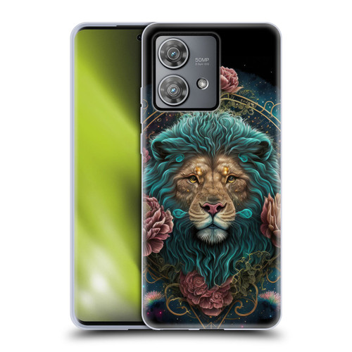 Spacescapes Floral Lions Aqua Mane Soft Gel Case for Motorola Edge 40 Neo 5G