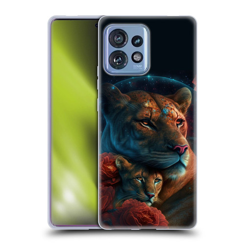 Spacescapes Floral Lions Star Watching Soft Gel Case for Motorola Moto Edge 40 Pro