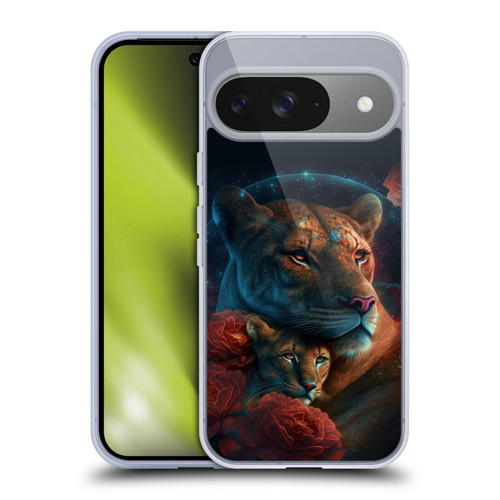 Spacescapes Floral Lions Star Watching Soft Gel Case for Google Pixel 9 / Pixel 9 Pro