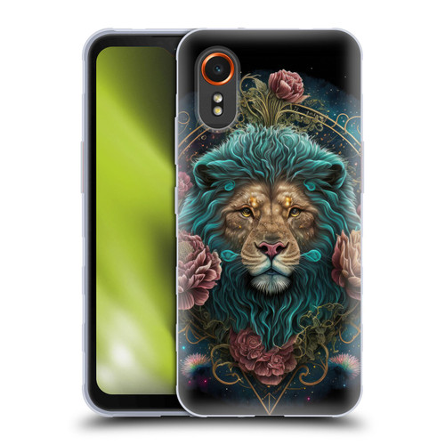 Spacescapes Floral Lions Aqua Mane Soft Gel Case for Samsung Galaxy Xcover7 5G