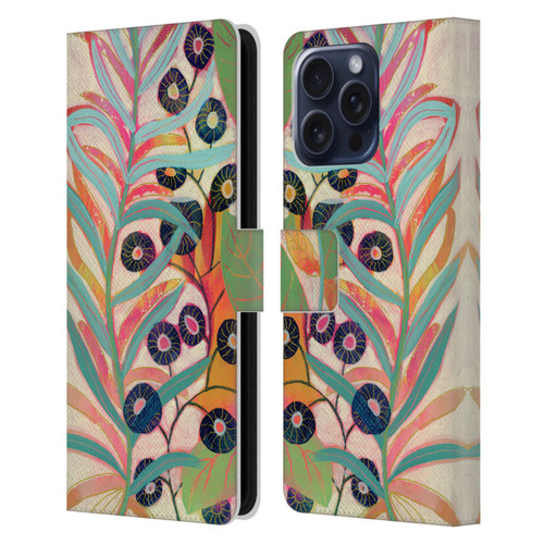 Suzanne Allard Floral Art Joyful Garden Flower Leather Book Wallet Case Cover For Apple iPhone 16 Pro Max