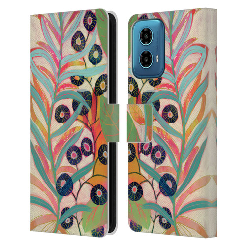 Suzanne Allard Floral Art Joyful Garden Flower Leather Book Wallet Case Cover For Motorola Moto G34 5G