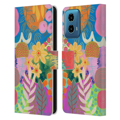 Suzanne Allard Floral Art Yellow Daisies Leather Book Wallet Case Cover For Motorola Moto G34 5G