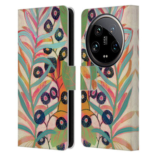 Suzanne Allard Floral Art Joyful Garden Flower Leather Book Wallet Case Cover For Xiaomi 14 Ultra