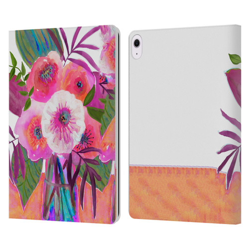 Suzanne Allard Floral Graphics Sunrise Bouquet Purples Leather Book Wallet Case Cover For Apple iPad Air 13 2024