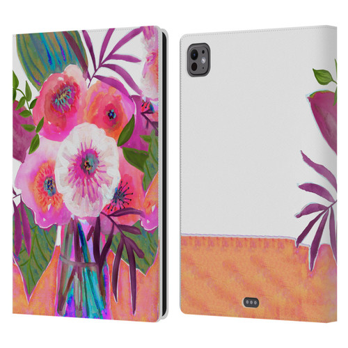 Suzanne Allard Floral Graphics Sunrise Bouquet Purples Leather Book Wallet Case Cover For Apple iPad Pro 11 M4 2024