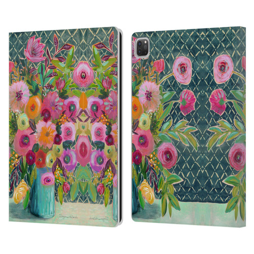 Suzanne Allard Floral Graphics Hope Springs Leather Book Wallet Case Cover For Apple iPad Pro 13 M4 2024