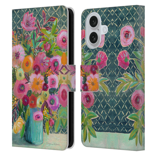 Suzanne Allard Floral Graphics Hope Springs Leather Book Wallet Case Cover For Apple iPhone 16