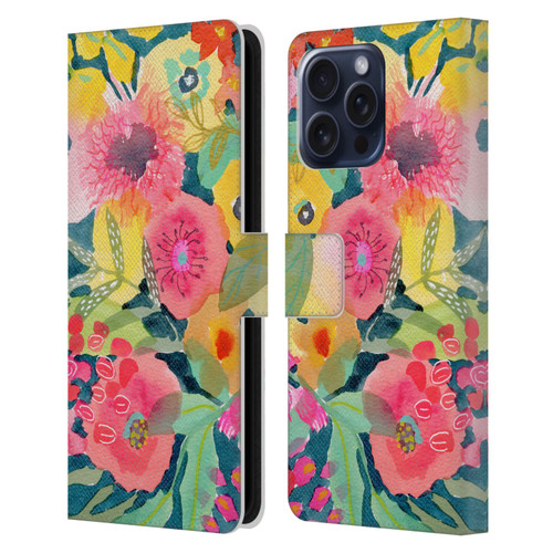 Suzanne Allard Floral Graphics Delightful Leather Book Wallet Case Cover For Apple iPhone 16 Pro Max
