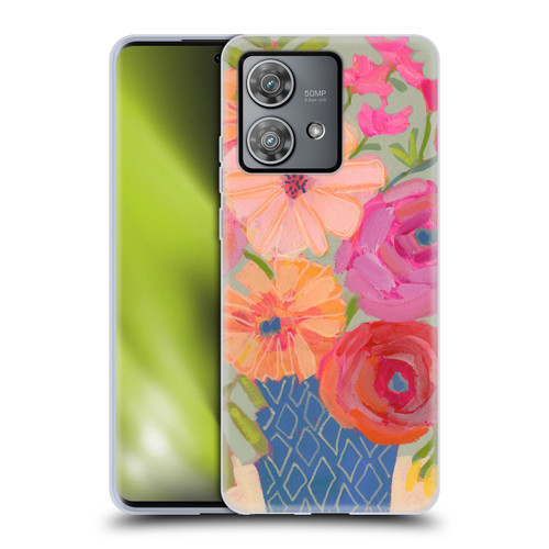 Suzanne Allard Floral Graphics Blue Diamond Soft Gel Case for Motorola Edge 40 Neo 5G