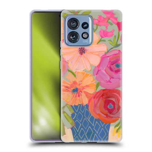 Suzanne Allard Floral Graphics Blue Diamond Soft Gel Case for Motorola Moto Edge 40 Pro