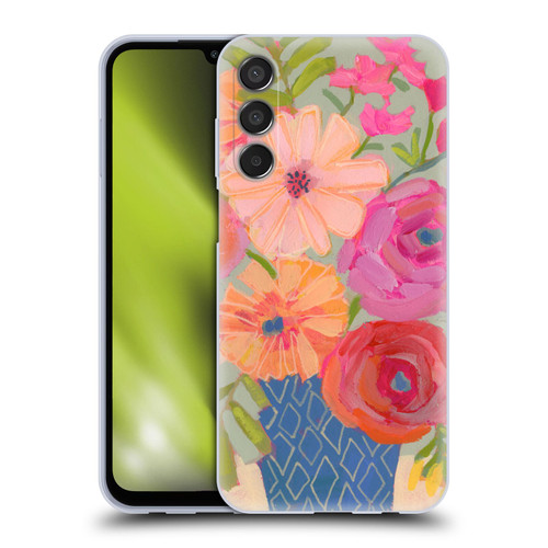 Suzanne Allard Floral Graphics Blue Diamond Soft Gel Case for Samsung Galaxy M15/F15 5G