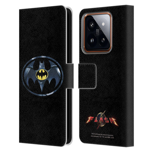 The Flash 2023 Graphics Black Batman Logo Leather Book Wallet Case Cover For Xiaomi 14
