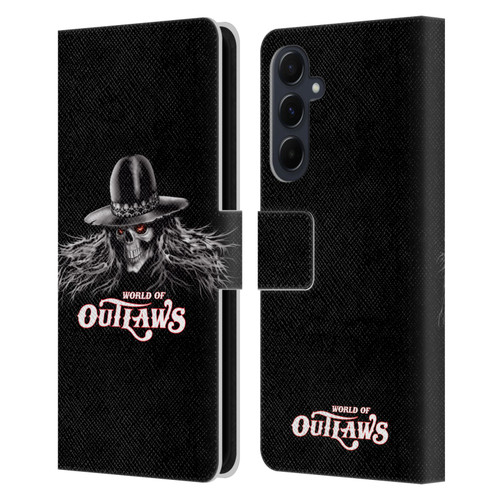 World of Outlaws Skull Rock Graphics Logo Leather Book Wallet Case Cover For Samsung Galaxy A55 5G