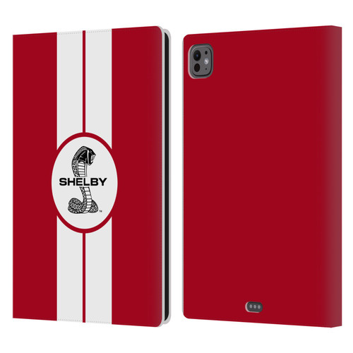 Shelby Car Graphics 1965 427 S/C Red Leather Book Wallet Case Cover For Apple iPad Pro 11 M4 2024
