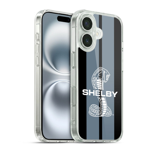 Shelby Car Graphics Gray Soft Gel Case for Apple iPhone 16 & MagSafe