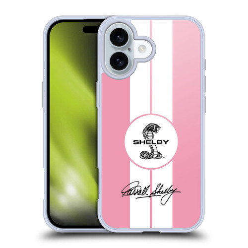 Shelby Car Graphics 1965 427 S/C Pink Soft Gel Case for Apple iPhone 16 & MagSafe