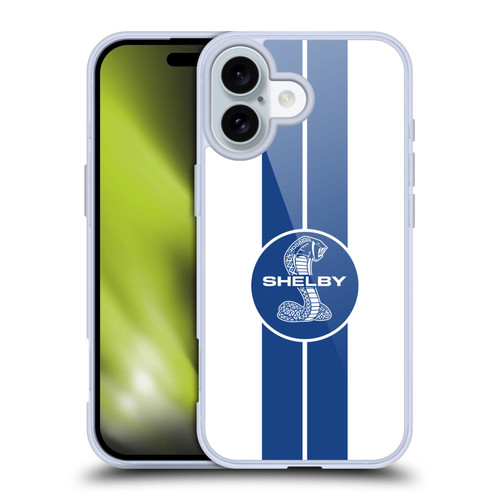 Shelby Car Graphics 1965 427 S/C White Soft Gel Case for Apple iPhone 16 & MagSafe
