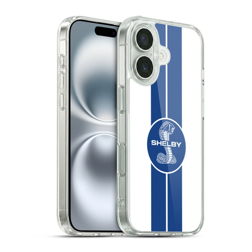 Shelby Car Graphics 1965 427 S/C White Soft Gel Case for Apple iPhone 16 & MagSafe