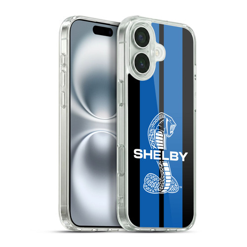 Shelby Car Graphics Blue Soft Gel Case for Apple iPhone 16 Plus & MagSafe