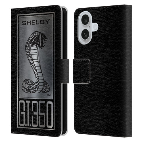 Shelby Car Graphics GT350 Leather Book Wallet Case Cover For Apple iPhone 16