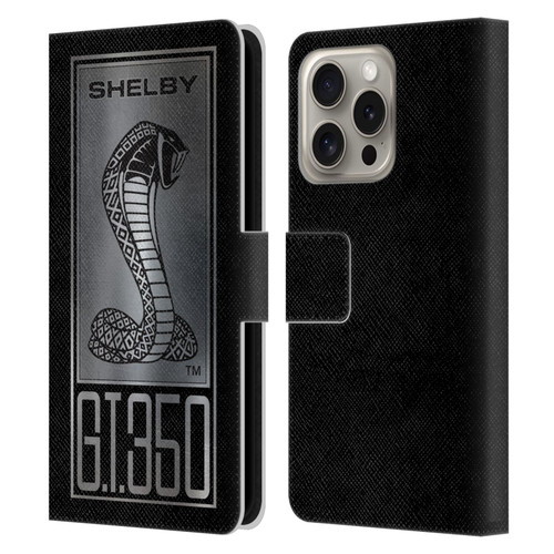 Shelby Car Graphics GT350 Leather Book Wallet Case Cover For Apple iPhone 16 Pro