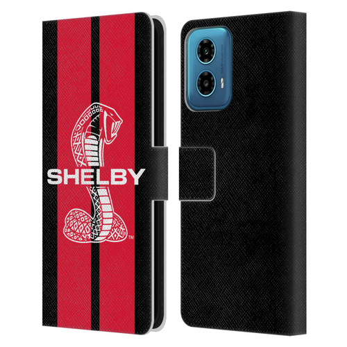 Shelby Car Graphics Red Leather Book Wallet Case Cover For Motorola Moto G34 5G