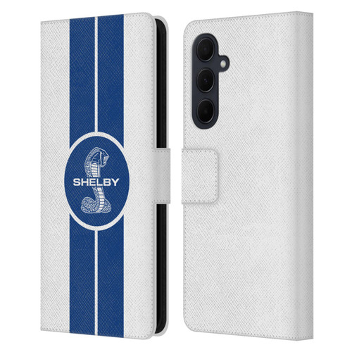 Shelby Car Graphics 1965 427 S/C White Leather Book Wallet Case Cover For Samsung Galaxy A35 5G